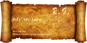 Róth Imre névjegykártya
